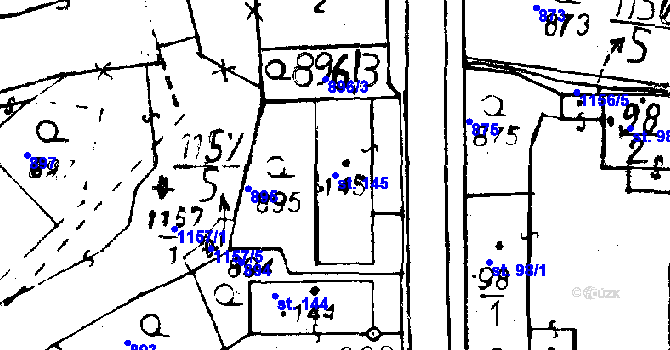 Parcela st. 145 v KÚ Osek u Rokycan, Katastrální mapa