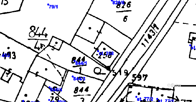 Parcela st. 258 v KÚ Osek u Rokycan, Katastrální mapa