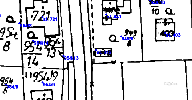 Parcela st. 442 v KÚ Osek u Rokycan, Katastrální mapa