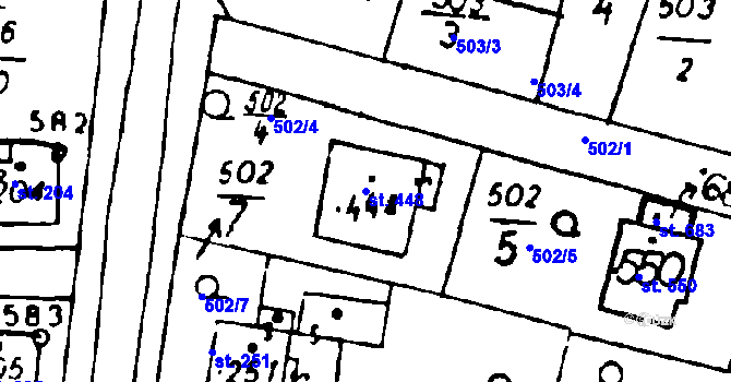 Parcela st. 448 v KÚ Osek u Rokycan, Katastrální mapa