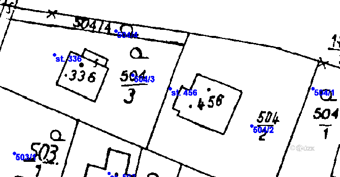 Parcela st. 456 v KÚ Osek u Rokycan, Katastrální mapa