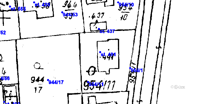 Parcela st. 491 v KÚ Osek u Rokycan, Katastrální mapa