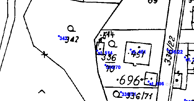 Parcela st. 514 v KÚ Osek u Rokycan, Katastrální mapa