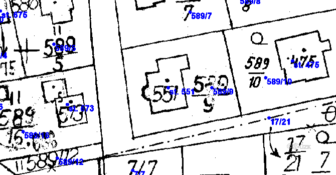Parcela st. 551 v KÚ Osek u Rokycan, Katastrální mapa