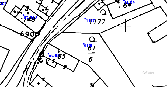 Parcela st. 61/6 v KÚ Osek u Rokycan, Katastrální mapa
