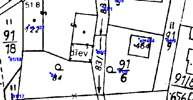 Parcela st. 83/2 v KÚ Osek u Rokycan, Katastrální mapa