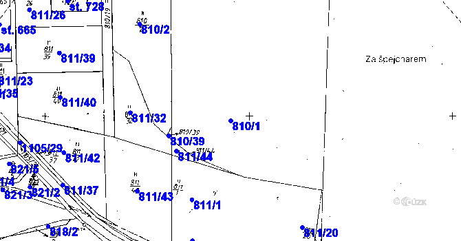 Parcela st. 810/1 v KÚ Osek u Rokycan, Katastrální mapa
