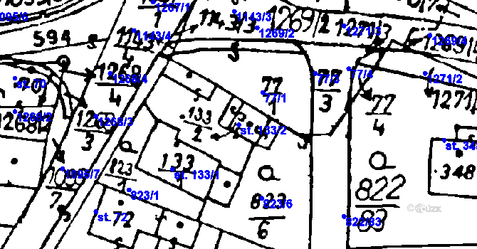 Parcela st. 133/2 v KÚ Osek u Rokycan, Katastrální mapa