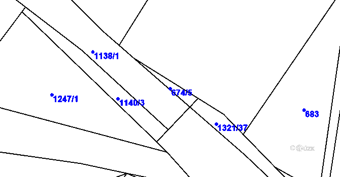 Parcela st. 674/5 v KÚ Osek u Rokycan, Katastrální mapa