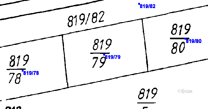 Parcela st. 819/79 v KÚ Osek u Rokycan, Katastrální mapa