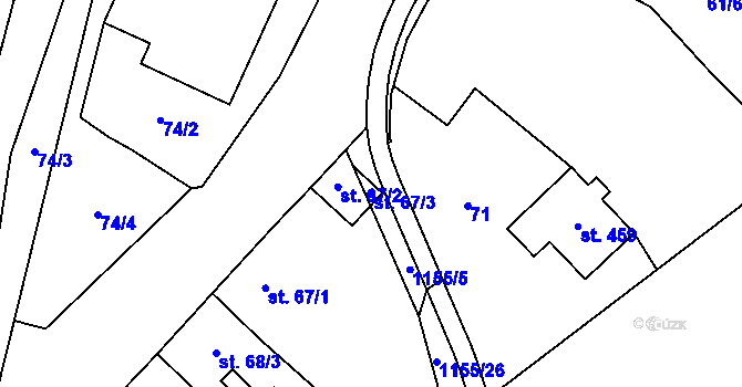 Parcela st. 67/3 v KÚ Osek u Rokycan, Katastrální mapa