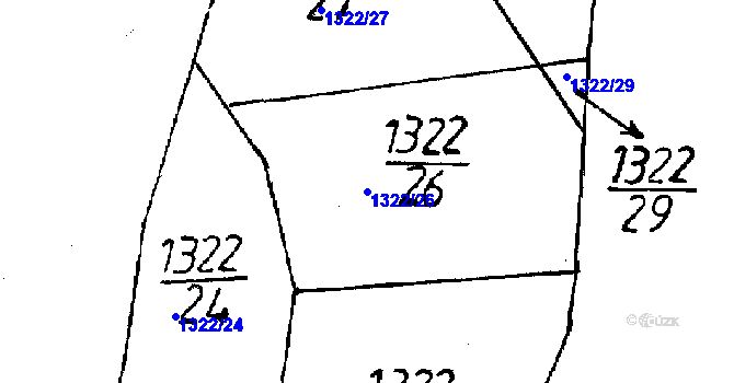 Parcela st. 1322/26 v KÚ Osek u Rokycan, Katastrální mapa