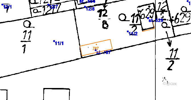 Parcela st. 787 v KÚ Osek u Rokycan, Katastrální mapa
