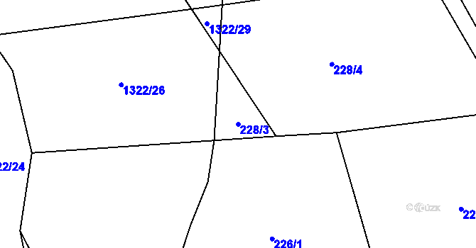 Parcela st. 228/3 v KÚ Osek u Rokycan, Katastrální mapa