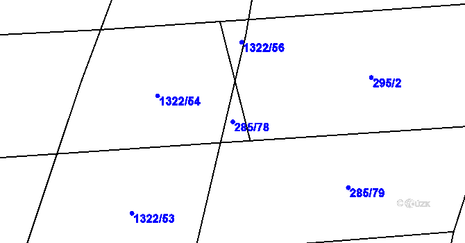 Parcela st. 285/78 v KÚ Osek u Rokycan, Katastrální mapa