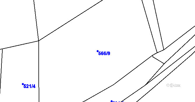 Parcela st. 566/9 v KÚ Osek u Rokycan, Katastrální mapa