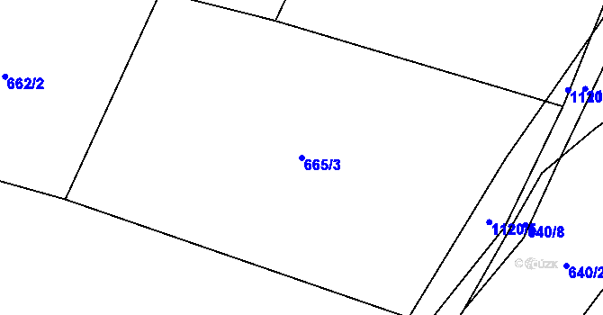 Parcela st. 665/3 v KÚ Osek u Rokycan, Katastrální mapa