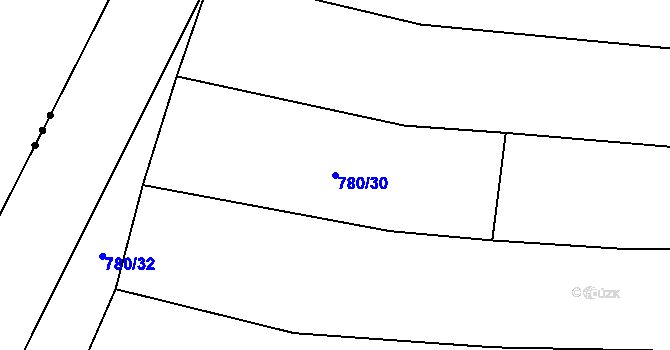 Parcela st. 780/30 v KÚ Osek u Rokycan, Katastrální mapa