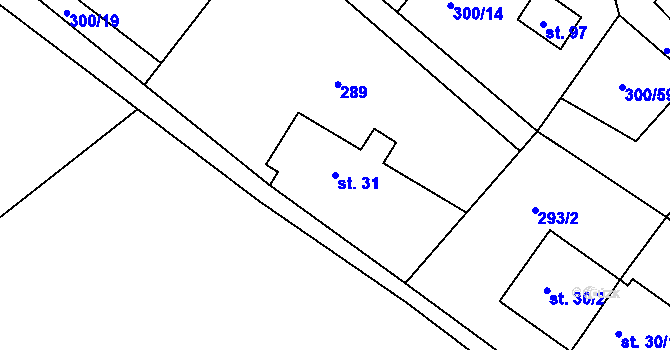 Parcela st. 31 v KÚ Dlouhá Louka, Katastrální mapa