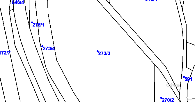 Parcela st. 273/3 v KÚ Dlouhá Louka, Katastrální mapa