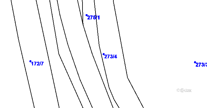 Parcela st. 273/4 v KÚ Dlouhá Louka, Katastrální mapa