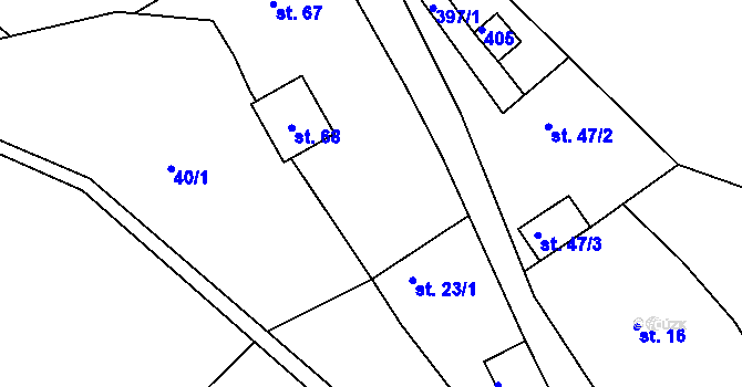 Parcela st. 40/2 v KÚ Hrad Osek, Katastrální mapa