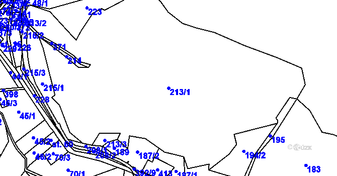 Parcela st. 213/1 v KÚ Hrad Osek, Katastrální mapa