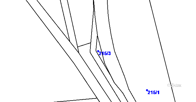 Parcela st. 215/3 v KÚ Hrad Osek, Katastrální mapa