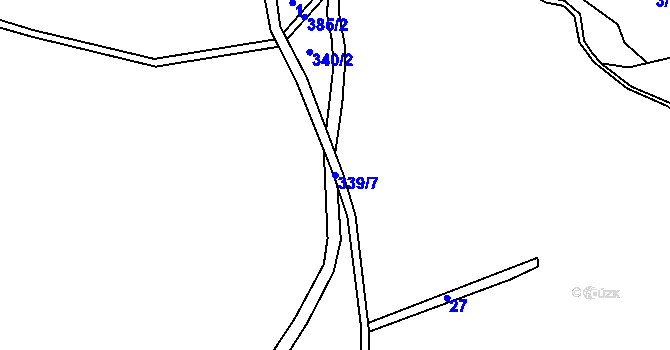 Parcela st. 339/7 v KÚ Hrad Osek, Katastrální mapa