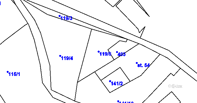 Parcela st. 119/5 v KÚ Hrad Osek, Katastrální mapa