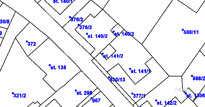 Parcela st. 141/2 v KÚ Osek u Duchcova, Katastrální mapa