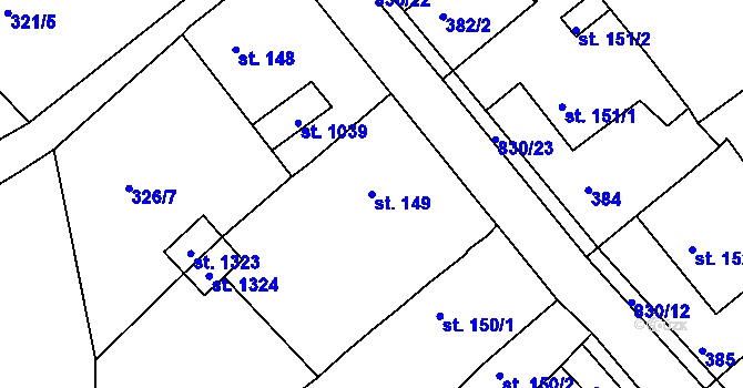 Parcela st. 149 v KÚ Osek u Duchcova, Katastrální mapa