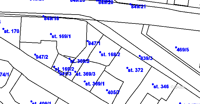 Parcela st. 168/2 v KÚ Osek u Duchcova, Katastrální mapa