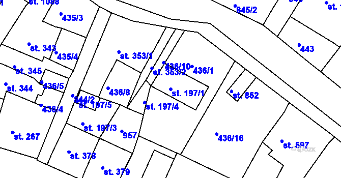 Parcela st. 197/1 v KÚ Osek u Duchcova, Katastrální mapa