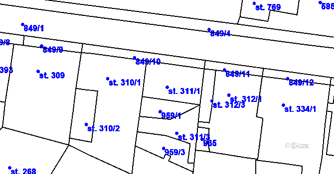 Parcela st. 311/1 v KÚ Osek u Duchcova, Katastrální mapa