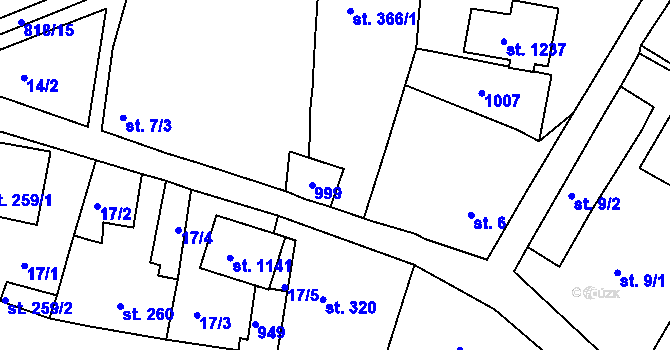Parcela st. 366/3 v KÚ Osek u Duchcova, Katastrální mapa
