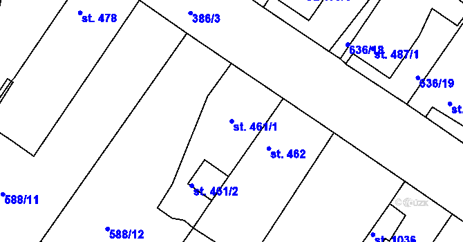 Parcela st. 461/1 v KÚ Osek u Duchcova, Katastrální mapa