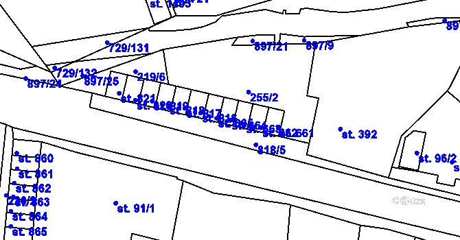 Parcela st. 664 v KÚ Osek u Duchcova, Katastrální mapa
