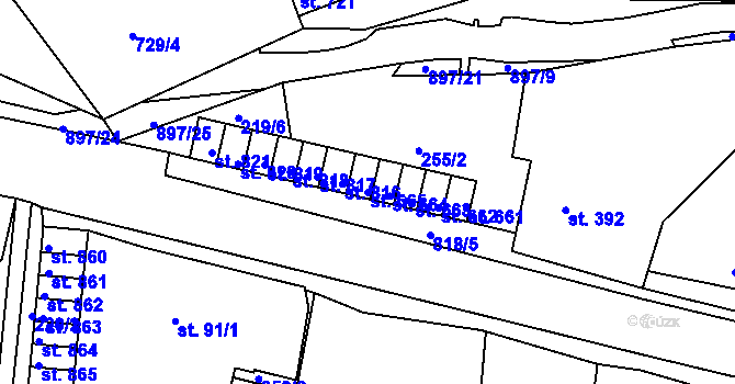 Parcela st. 665 v KÚ Osek u Duchcova, Katastrální mapa
