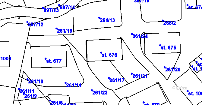Parcela st. 676 v KÚ Osek u Duchcova, Katastrální mapa