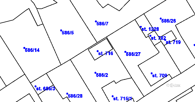 Parcela st. 716 v KÚ Osek u Duchcova, Katastrální mapa