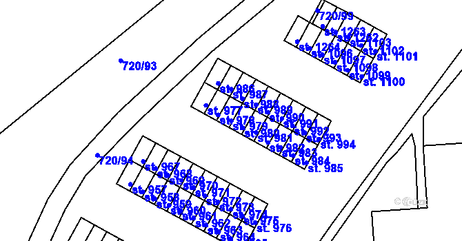 Parcela st. 979 v KÚ Osek u Duchcova, Katastrální mapa