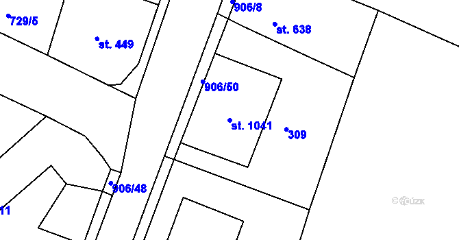 Parcela st. 1041 v KÚ Osek u Duchcova, Katastrální mapa