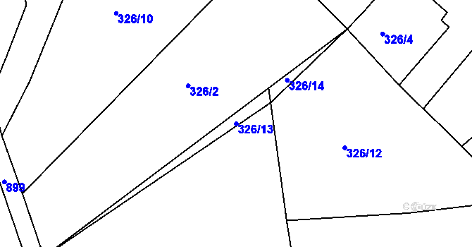 Parcela st. 326/13 v KÚ Osek u Duchcova, Katastrální mapa