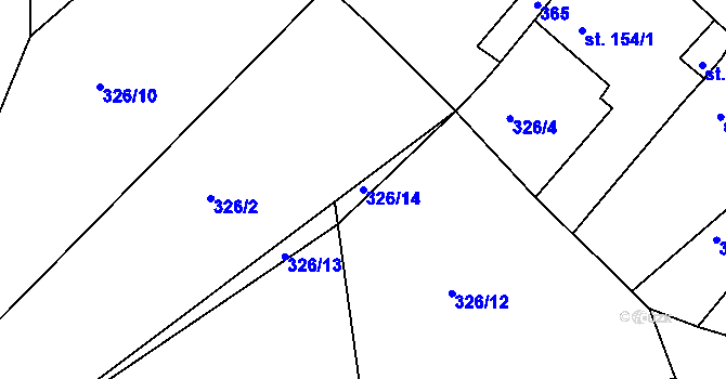 Parcela st. 326/14 v KÚ Osek u Duchcova, Katastrální mapa