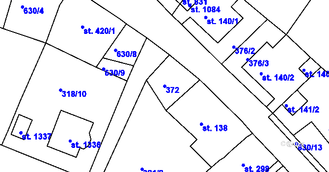 Parcela st. 372 v KÚ Osek u Duchcova, Katastrální mapa