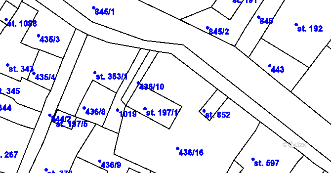 Parcela st. 436/1 v KÚ Osek u Duchcova, Katastrální mapa