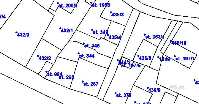 Parcela st. 436/5 v KÚ Osek u Duchcova, Katastrální mapa