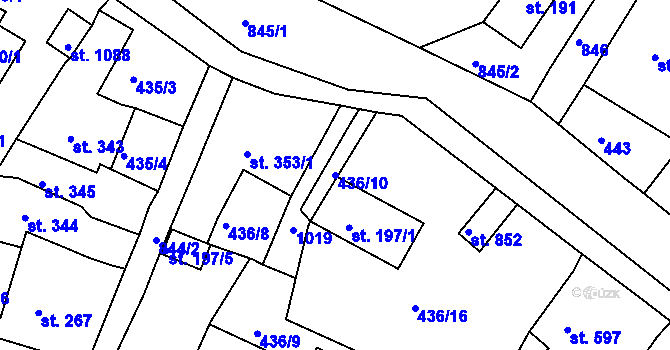 Parcela st. 436/10 v KÚ Osek u Duchcova, Katastrální mapa