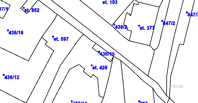 Parcela st. 436/15 v KÚ Osek u Duchcova, Katastrální mapa